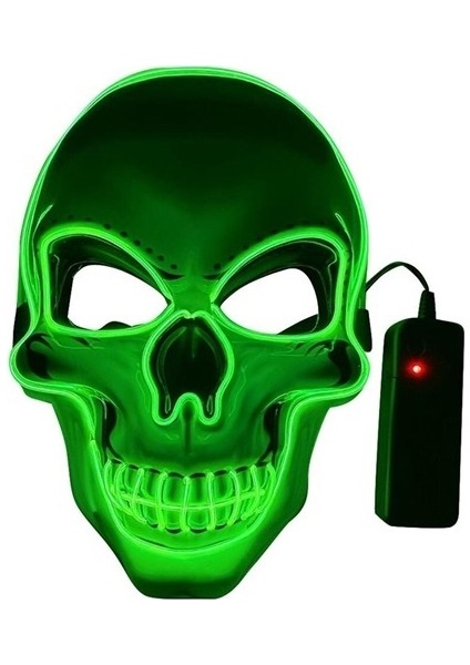 LED Işık Up Korkunç Kafatası Maskesi Erkekler Kadınlar Için Kostüm Karnaval Cosplay (25X17X7CM) (Yeşil) (Yurt Dışından)