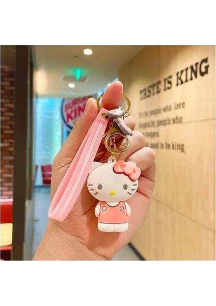 Karikatür Kawaii Hello Kitty Kolye Anahtarlık Anahtarlık Anime Aksiyon Figürleri Koleksiyon Model Oyuncaklar Çocuklar Için Takı Hediyeler (Yurt Dışından)