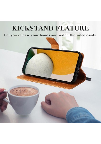 Samsung Galaxy A15 Flip Kickstand Manyetik Kapak Kart Yuvası ile (Yurt Dışından)