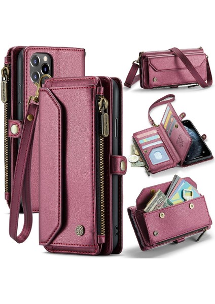 Kadınlar Için Crossbody Kılıf iphone 11 Pro Max Cüzdan Kılıf Fermuar Faturaları (Yurt Dışından)