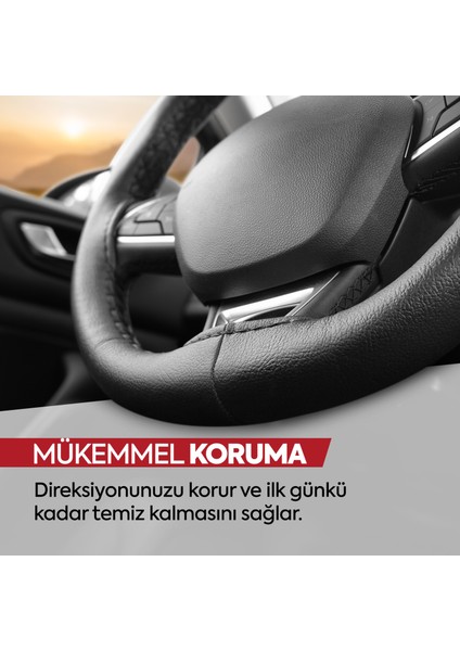 Düz Deri Sarmalı Dikme Direksiyon Kılıfı DK101 indirimleri