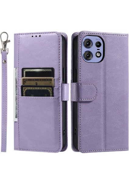 Motorola Moto Kenar 50 Pro 6 Kart Yuvaları Kickstand Pu Deri Için Flip Case (Yurt Dışından)