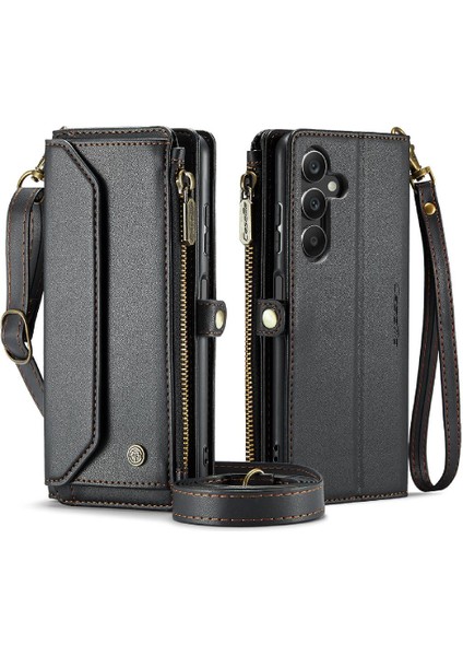 Kadınlar Için Crossbody Kılıf Samsung Galaxy A25 Cüzdan Kılıf Fermuar Faturaları (Yurt Dışından)