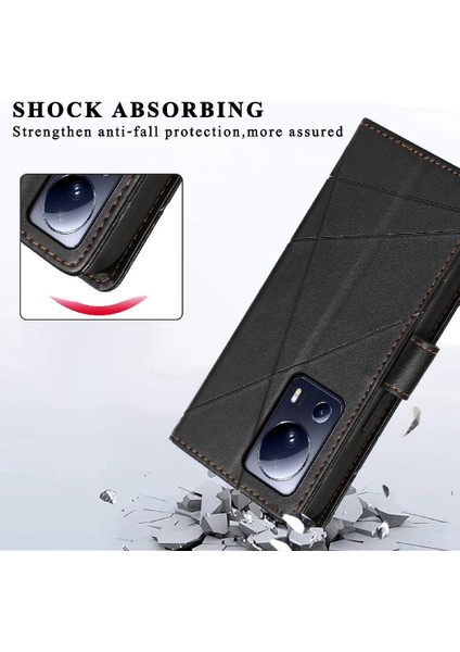 Xiaomi 13 Lite Için Flip Case Kickstand Şok Emici Üç Kart Yuvaları (Yurt Dışından)
