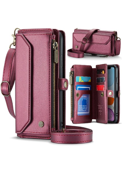 Kadınlar Için Crossbody Durumda iphone 11 Fermuar Faturaları Yuvası Cüzdan Durumda Kart (Yurt Dışından)