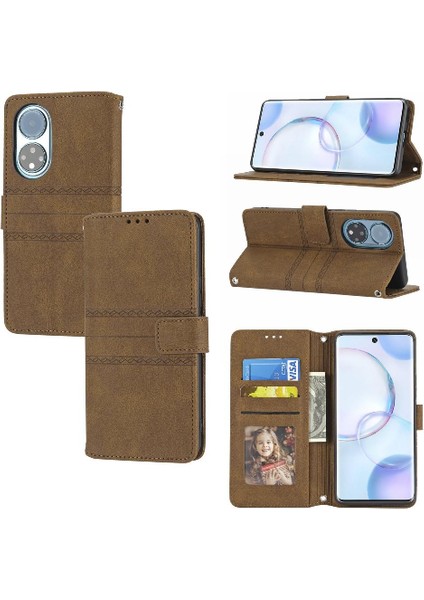 Huawei Nova 9 Için Flip Case Kickstand Manyetik Kapatma Darbeye Pu Kılıf (Yurt Dışından) modelleri
