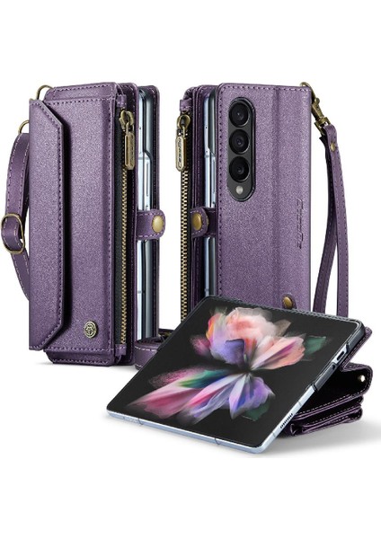 Samsung Galaxy Z Için Crossbody Durumda Kat 3 5g Kılıf Cüzdan Fermuar Faturaları Için (Yurt Dışından)