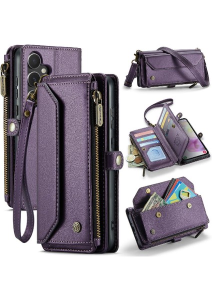 Samsung Galaxy A35 5g Için Crossbody Durumda Rfid Engelleme Fermuar Faturaları Yuvası (Yurt Dışından)