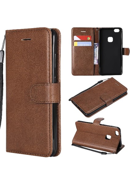 Kart Yuvası Klasik Düz Renk Iş ile Huawei P10 Lite Için Flip Case (Yurt Dışından)