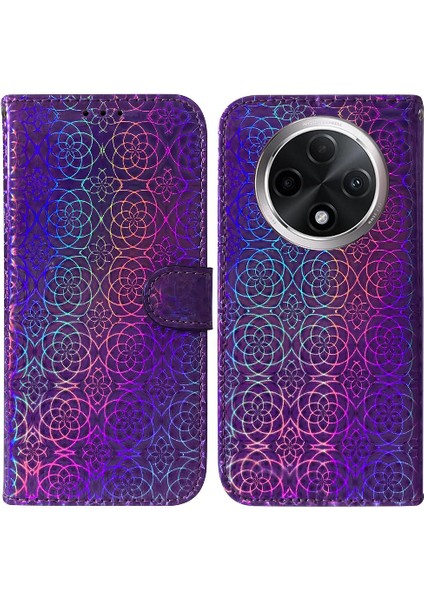 Oppo A3 Pro 5g Için Flip Case Glitter Renkli Premium Pu Deri Kart Yuvası (Yurt Dışından)