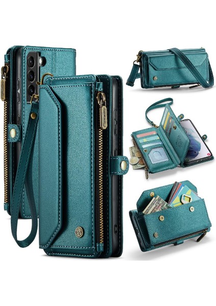 Samsung Galaxy S21 Artı Fermuar Faturaları Yuvası Için Crossbody Durumda Rfid Engelleme (Yurt Dışından)