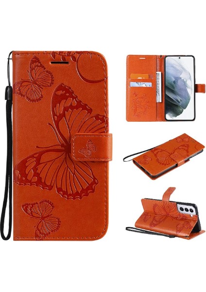 Samsung Galaxy S21 Manyetik Kapak Pu Deri Flip Kickstand Kapak (Yurt Dışından)