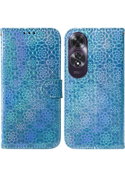 Oppo A60 4g Kart Yuvası Standı Tutucu Için Flip Case Glitter Renkli Premium (Yurt Dışından)