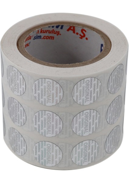 Original Etiketi Pp Metalize(Hologramlı) 15MM Çapında 2000 Adet Yan Yana 3 Lü modelleri