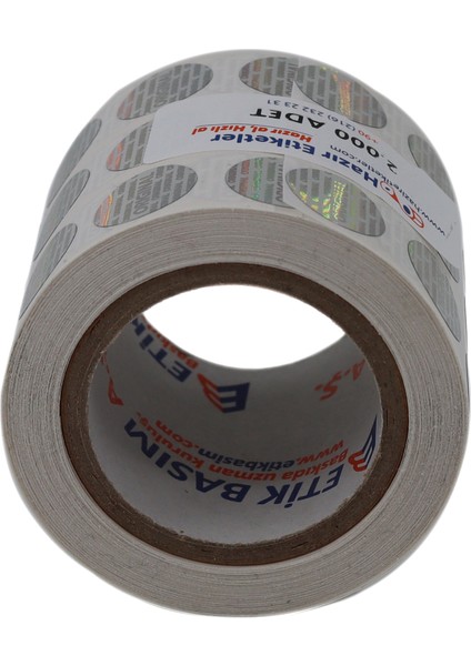Original Etiketi Pp Metalize(Hologramlı) 15MM Çapında 2000 Adet Yan Yana 3 Lü fırsatları