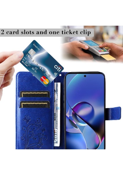 Motorola Moto G54 5g Pu Deri Flip Kickstand Için Kılıf Kart Yuvası ile (Yurt Dışından) modelleri