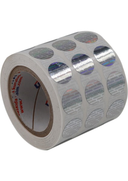 Original Etiketi Pp Metalize(Hologramlı) 15MM Çapında 2000 Adet Yan Yana 3 Lü indirimleri