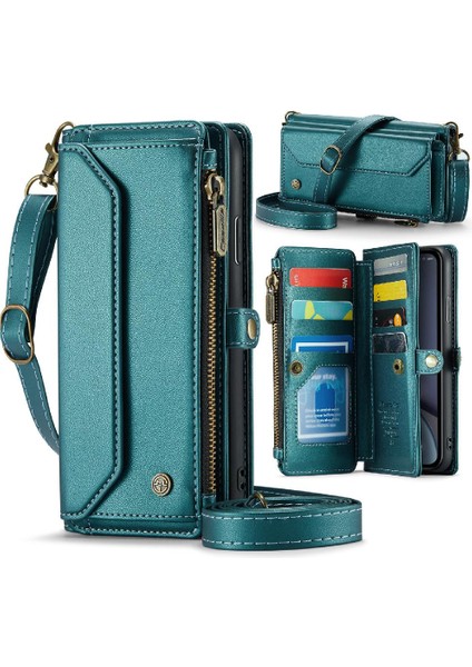 Iphone Xr Için Crossbody Durumda Kart Tutucu Fermuar Faturaları Yuvası Cüzdan Kılıf Için (Yurt Dışından)