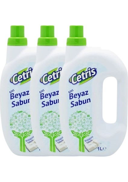 1lt Sıvı Beyaz Sabun, Bildiğiniz Sabun, Temizlikte Doğal Olarak Önde 3'lü Set