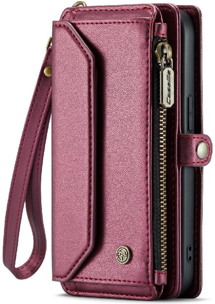 Iphone 14 Için Crossbody Durumda Pro Kart Tutucu Kılıf Cüzdan Fermuar Faturaları Yuvası (Yurt Dışından)