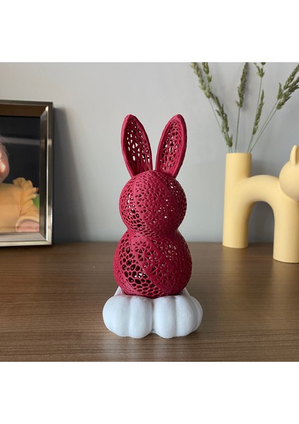 Tavşan Tealight Mumluk Dekoratif Tavşan Obje Renkli Tavşanlar Mum Hediyeli Paskalya Figür