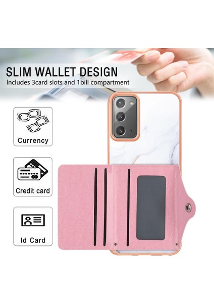 Samsung Galaxy Not 20 Için Kılıf Ince Cüzdan Mermer Yumuşak Tpu Tampon Kartı (Yurt Dışından) modelleri