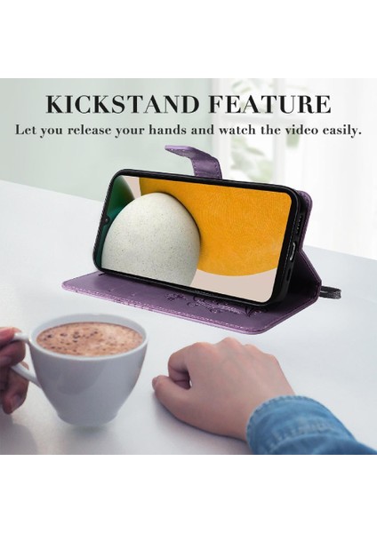 Samsung Galaxy A15 Flip Kickstand Manyetik Kapak Kart Yuvası ile (Yurt Dışından)