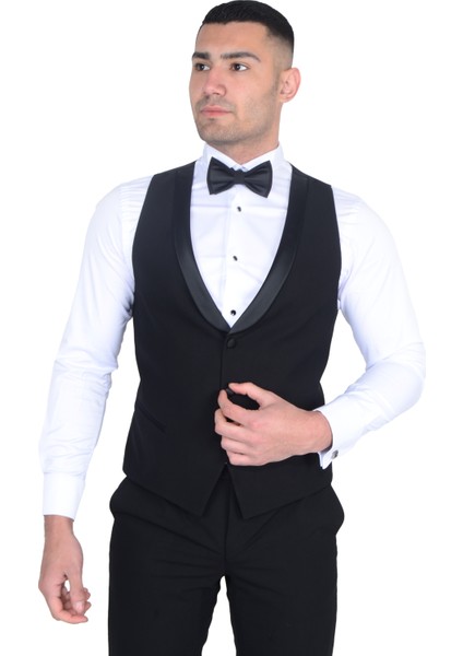 Erkek Sivri Yaka Yelekli Smokin 215141 fiyatları