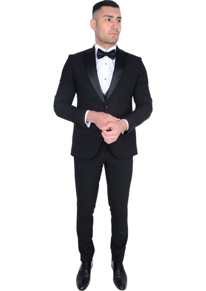 Erkek Sivri Yaka Yelekli Smokin 215141 modelleri