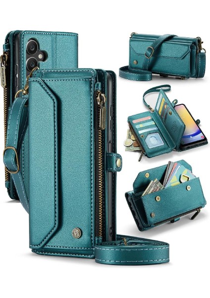 Kadınlar Için Crossbody Kılıf Samsung Galaxy A25 Cüzdan Kılıf Fermuar Faturaları (Yurt Dışından)