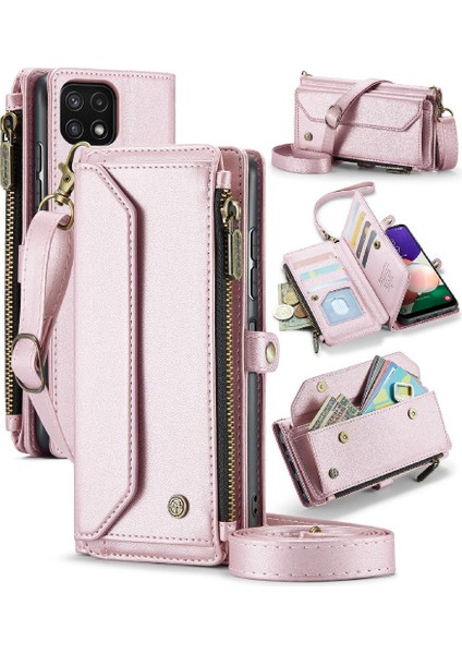 Samsung Galaxy A22 Için Crossbody Durumda 5g Kart Tutucu Cüzdan Kılıf Kadınlar Için (Yurt Dışından)