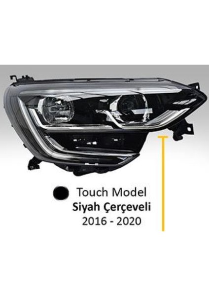R.megane Iv 2017- Far Touch Model Sıyah Çerçevelı Motorlu Sag (Led+Ballast) 260102686R Gold