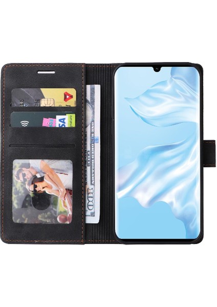 Huawei P30 Pro Için Flip Case Darbeye Deri Kılıf Kapak Çevirin Cüzdan (Yurt Dışından) fırsatları