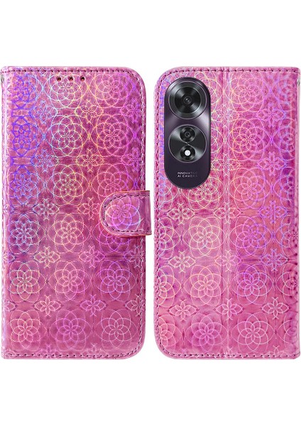 Oppo A60 4g Kart Yuvası Standı Tutucu Için Flip Case Glitter Renkli Premium (Yurt Dışından)