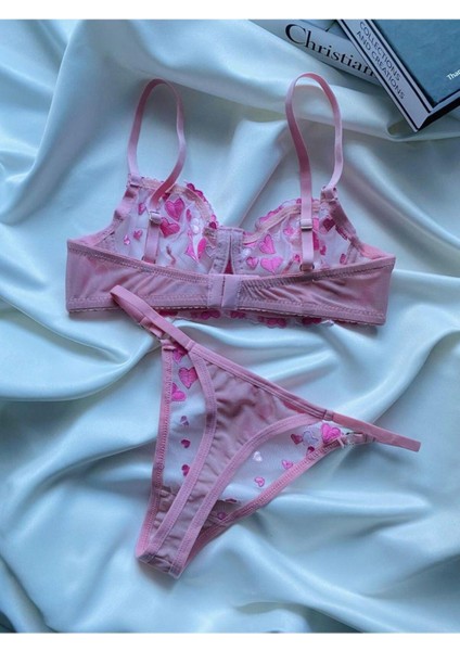 Lovely Pembe Kadın Tül Tanga Külotlu Bralet Takım fiyatları