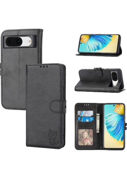 Google Piksel 8A Kabartmalı Kickstand Için Cüzdan Durumda Tüm Yuvarlak Koruma (Yurt Dışından)