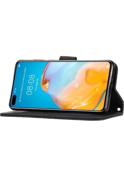 SZY Market Huawei P40 Pro Kickstand Pu Deri Cüzdan Kılıf Için Flip Case Darbeye (Yurt Dışından)