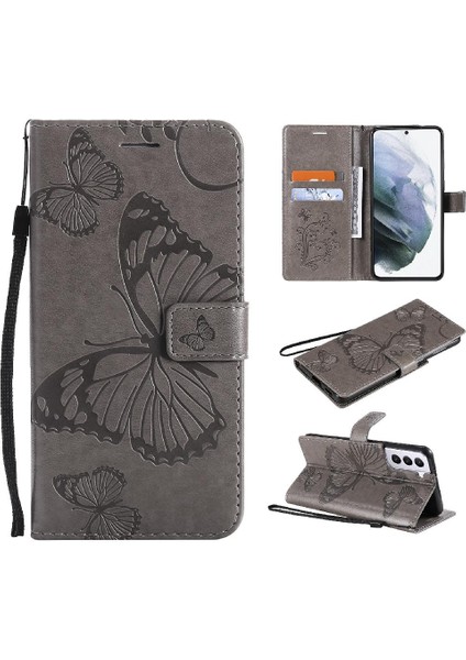 Samsung Galaxy S21 Manyetik Kapak Pu Deri Flip Kickstand Kapak (Yurt Dışından)