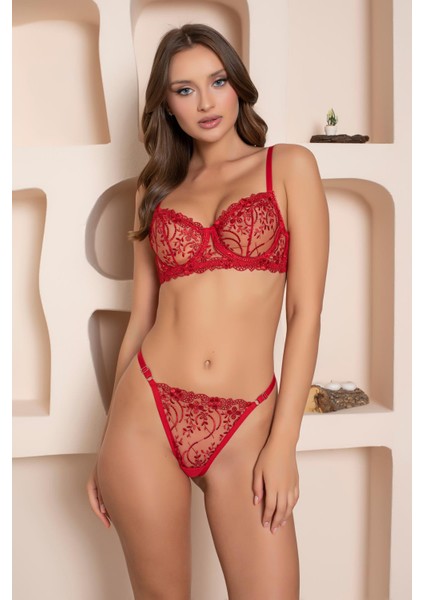 Anastasia Çiçek Işlemeli Tangalı Kadın Bralet Takım fırsatları