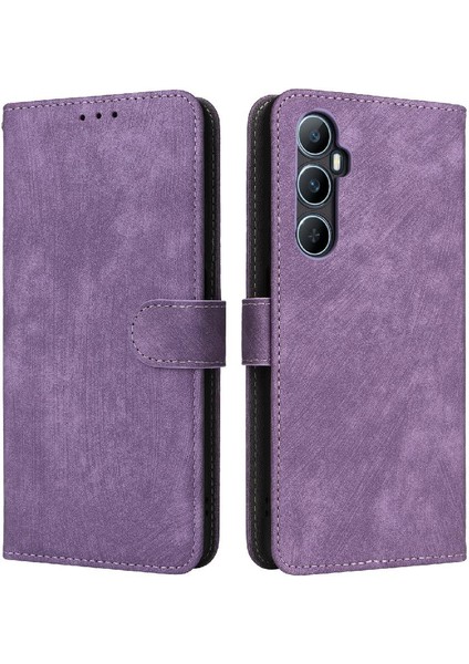 Realme C65 Pu Deri Kart Yuvaları Için Kılıf Kapak Manyetik Kapatma Flip Rfid (Yurt Dışından) fırsatları