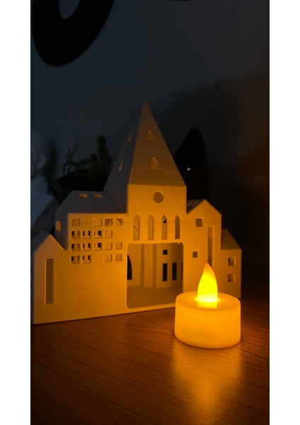 Root Made Dekoratif Ev Tealight Mumluk Modern Kış Evi Konsol Süsü Dekoratif Obje Camları Açık Geniş Ev