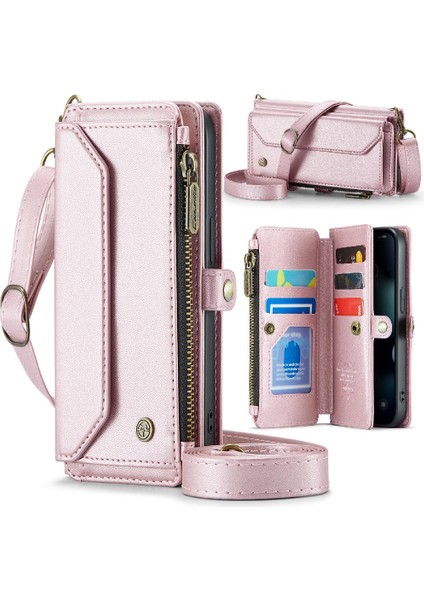 Kadınlar Için iphone 13 Mini Fermuar Faturaları Yuvası Cüzdan Kılıf Için Crossbody Durumda (Yurt Dışından)