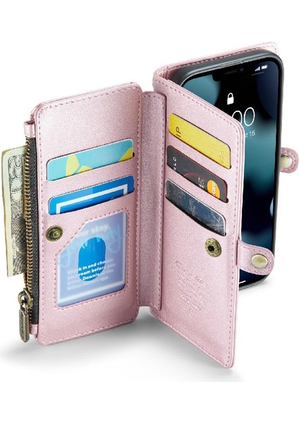 Kadınlar Için iphone 13 Mini Fermuar Faturaları Yuvası Cüzdan Kılıf Için Crossbody Durumda (Yurt Dışından)