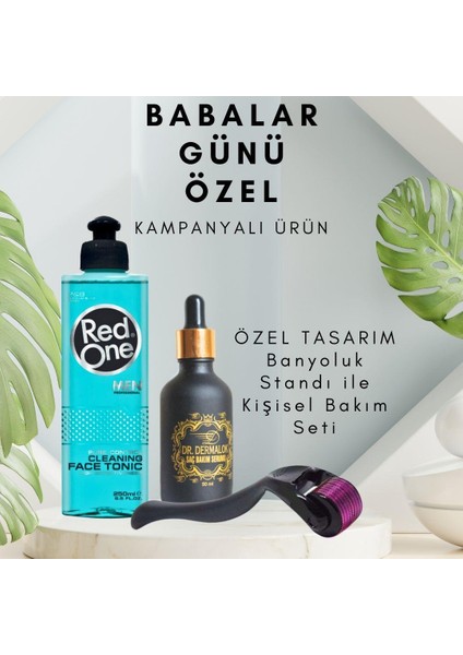 4lü Bakım Seti Banyo Organizer Standı Saç Uzatan Bakım Seti Tonik Cilt Bakımı Derma Roller Erkekler ve Kadınlar Tüm Cilt Saç Tipleri Için