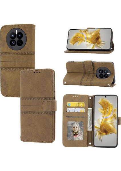 Huawei Mate 50 Için Flip Case Darbeye Koruyucu Pu Deri Cüzdan Kılıf (Yurt Dışından)