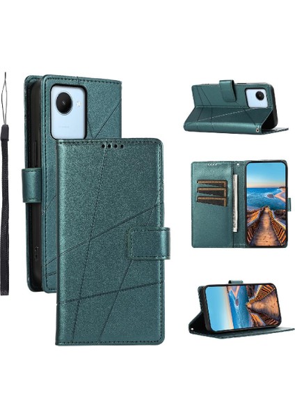Realme C30 Darbeye Üç Kart Yuvaları Kickstand Şok Için Flip Case (Yurt Dışından)