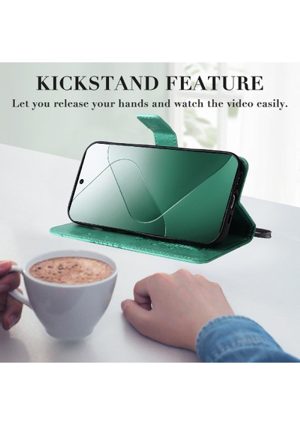 Xiaomi 14 Flip Kickstand Darbeye Kapak Için Kart Yuvası Standı ile Pu (Yurt Dışından) modelleri