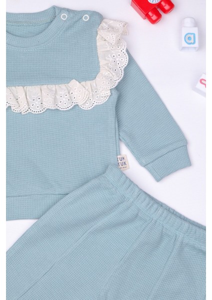 %100 Pamuk Ispanyol Paça Fisto Yaka 2'li Kız Bebek Takımı fiyatları