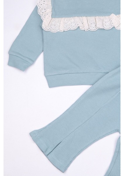 %100 Pamuk Ispanyol Paça Fisto Yaka 2'li Kız Bebek Takımı modelleri