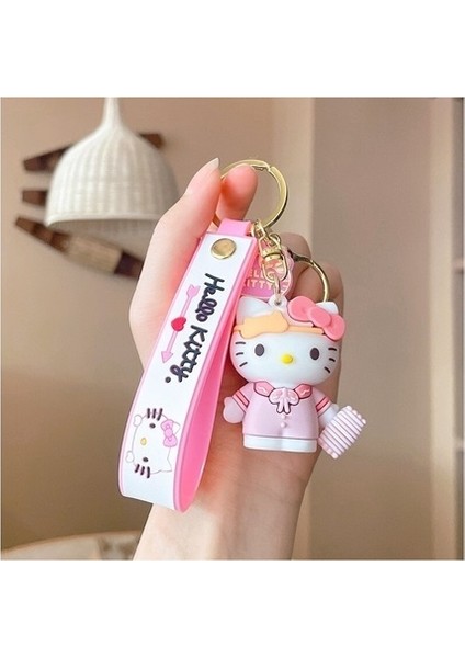 Sanrio Karikatür Kawaii Hello Kitty Kolye Anahtarlık Anahtarlık Anime Aksiyon Figürleri Koleksiyon Model Oyuncaklar Çocuklar Için Takı Hediyeler (Yurt Dışından)